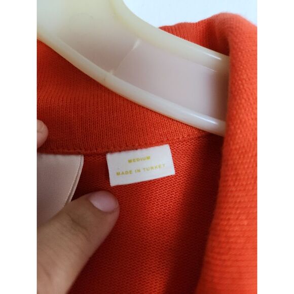 Maeve by Anthropologie "Newport" Orange/Red 100% Cotton Polo Top size Medium - Picture 6 of 10